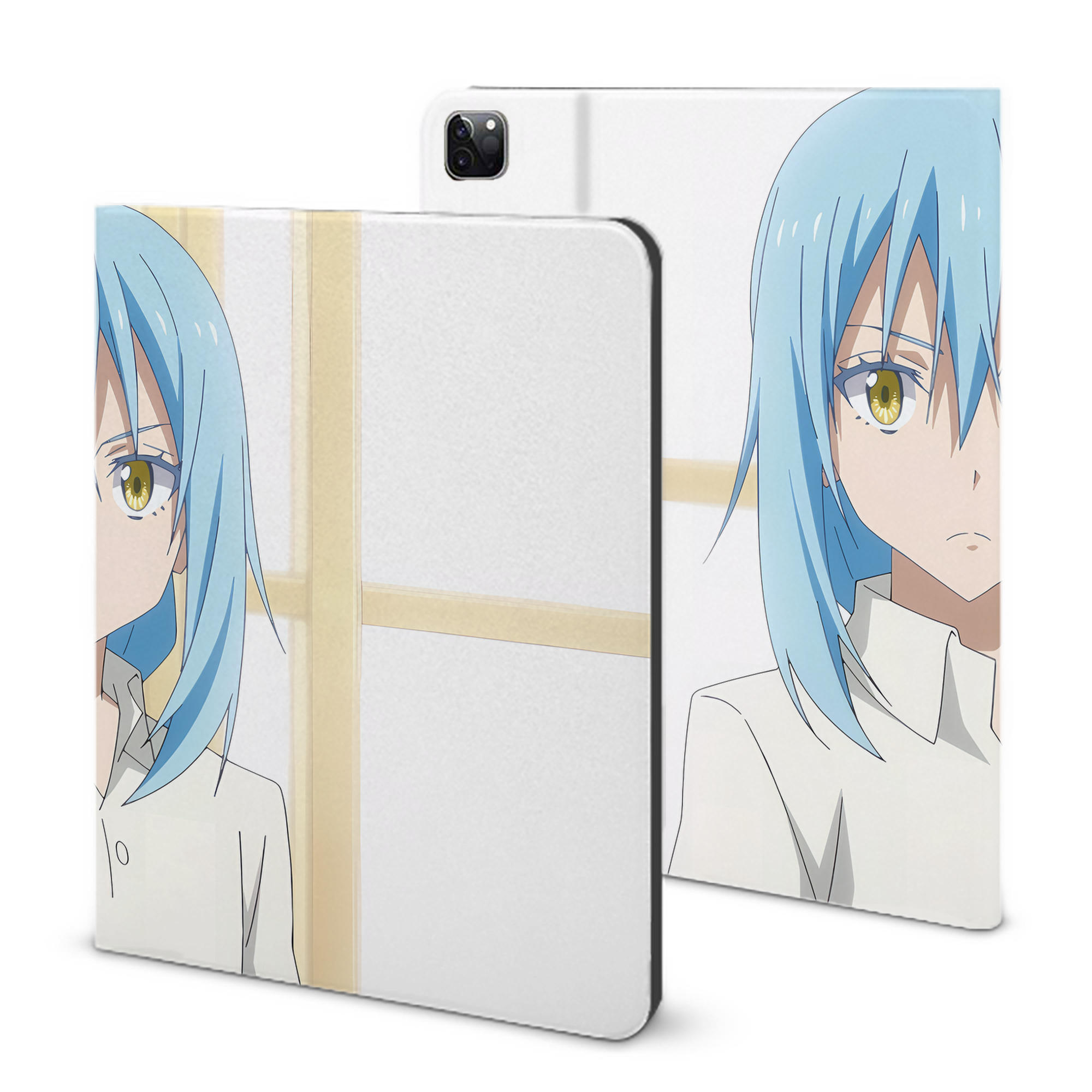 （画像用） 転スラ Regarding Reincarnated to Slime IPad ケース ブック型 PUレザー TPU 耐衝撃 軽量 薄型 ペン収納なし 全面保護 IPad 各モデル対応